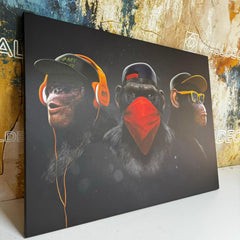Tablou Three wise swag 3 maimute înțelepte omerta legea tacerii motivatie cadoul perfect barbati prieteni decorare birou dormitor walldecor