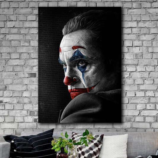 Tablou canvas JOKER inspirat din filmul cu Joaquin Phoenix abstract modern decoratiuni arena biroul tau poster film panza pe rama lemn