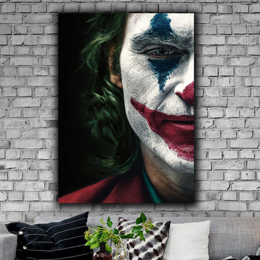Tablou canvas JOKER poster film cu Joaquin Phoenix pentru birou sau living design fineart abstract panza pe sasiu de lemn uscat