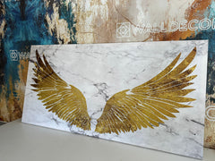 Tablou canvas aripi aurii marmura LUXURIOUS GOLDEN WINGS