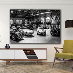 Tablou Canvas Masini Retro Alb-Negru old timer garage decoratiuni living desing interior