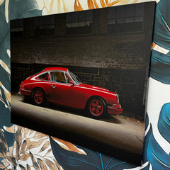 Tablou Canvas Masini Retro Porsche 911 Carrera pe fundal negru