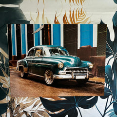 Tablou canvas masina de epoca albastra Cuba Havana