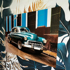 Tablou canvas masina de epoca albastra Cuba Havana