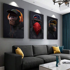 Tablou Three wise swag 3 maimute înțelepte omerta legea tacerii motivatie cadoul perfect barbati prieteni decorare birou dormitor walldecor