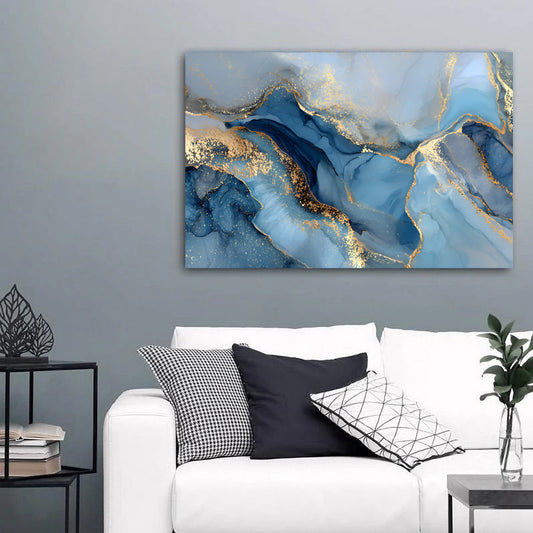 Tablou canvas marmura albastra abstract blue gray marble