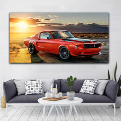 Tablou canvas masini retro RED MUSTANG