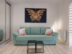 Set 2 Tablouri canvas fluture abstract butterfly golden wings
