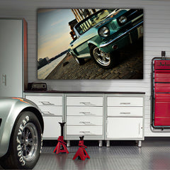 Tablou canvas Ford Mustang cabrio intr-un peisaj maritim