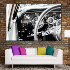 Tablou canvas cu masini bord volan si ceasuri masina de epoca
