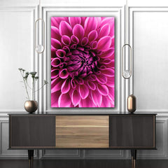 Tablou canvas floare dalie mov petale abstracte