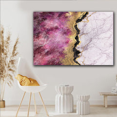 Tablou Canvas Marmură Roz Model Abstract, Desing Interior Modern DecorLiving sau Dormitor Panză Premium, Calitate Superioară Walldecor