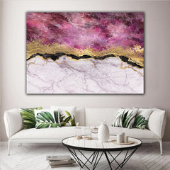 Tablou Canvas Marmură Roz Model Abstract, Desing Interior Modern DecorLiving sau Dormitor Panză Premium, Calitate Superioară Walldecor