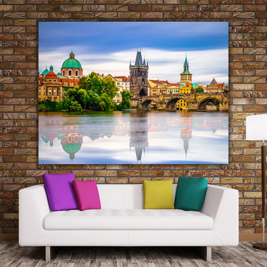 Tablou canvas peisaj cu podul Carol din orasul Praga Cehia