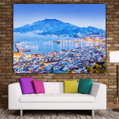 Tablou canvas peisaj oras Zakynthos Grecia in zorii diminetii cu munti in fundal