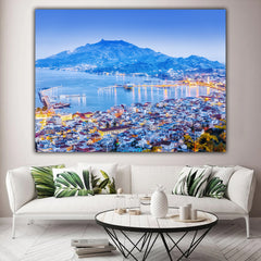 Tablou canvas peisaj oras Zakynthos Grecia in zorii diminetii cu munti in fundal