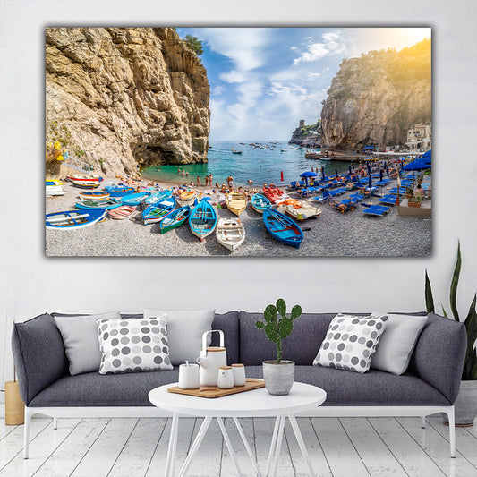 Tablou canvas peisaj plaja Amalfi Italia resort