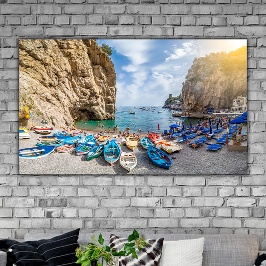 Tablou canvas peisaj plaja Amalfi Italia resort