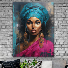 Set tablouri canvas femei africane portret abstract culori vii pentru o camera de vis sau desing living modern fabricat in romania walldecor