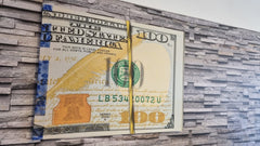 Tablou motivational bani 3d efect 100 dolari bani cadouri barbati prieteni design birou decoratiuni casa teanc de bancnote Dollar bills