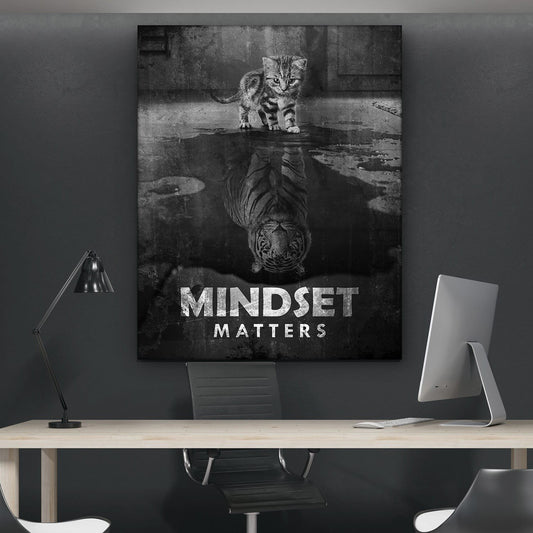 Tablou canvas motivational tigru Mindset matters