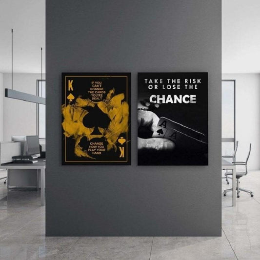 Set 2 tablouri canvas motivationale poker bundle