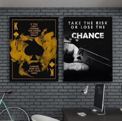 Set 2 tablouri canvas motivationale poker bundle