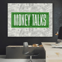 Tablou motivational money talks Money talks