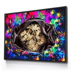 Tablou canvas graffiti bani Dollar bag