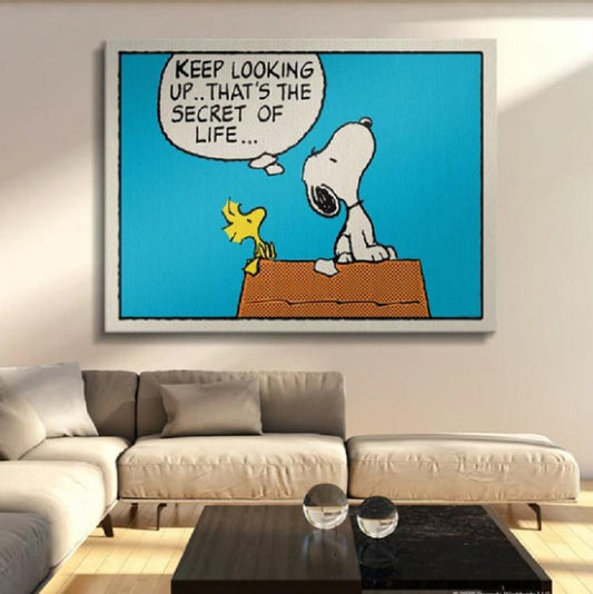 Tablou canvas pop art Snoopy Keep looking up