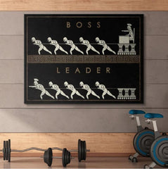 Tablou Canvas motivational pentru birou decoratiuni office design interior cadouri pentru sefi fabricat in romania leader Boss vs leader