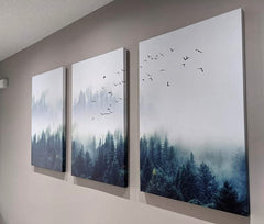 Set tablouri canvas peisaj natura padure decorare living design interior decoratiuni casa dormitor verde INSPIRATIONAL MYSTICAL FOREST