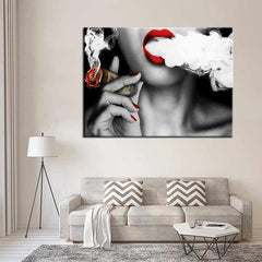 Tablou canvas buze Smoking Dollar