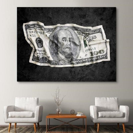 Tablou canvas bani Crumpled Benjamin