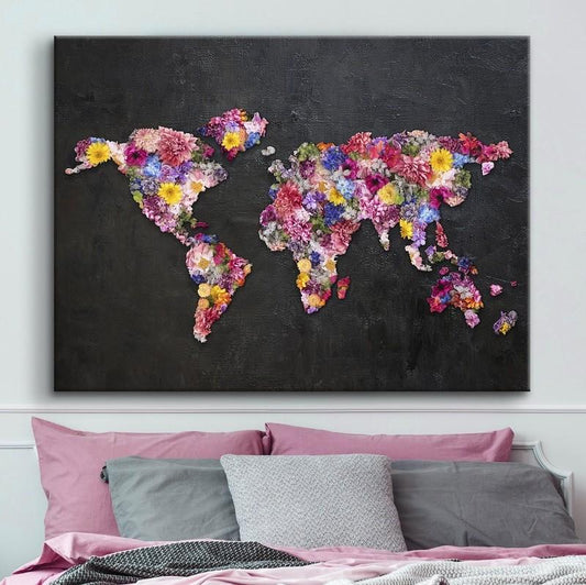 Tablou canvas harta flori FLOWER MAP