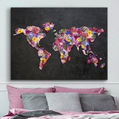 Tablou canvas harta flori FLOWER MAP