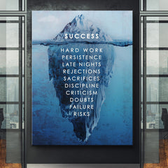Tablou Canvas motivational abstract decoratiuni birou design interior Panză Canvas si Rama de Lemn de Calitate Superioară Iceberg Succes