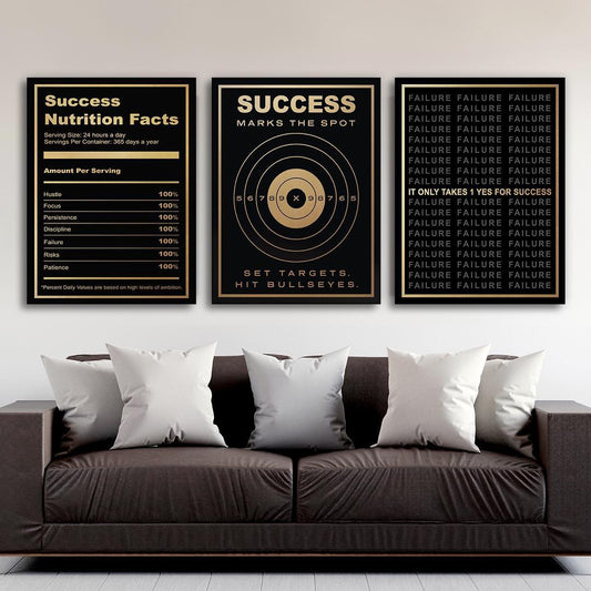 Set tablouri motivationale Golden bundle