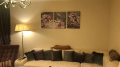 Set tablouri canvas cu flori roz modern pink abstract floral