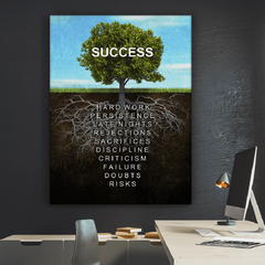 Tablou Canvas motivational abstract decoratiuni birou design interior Panză Canvas si Rama de Lemn de Calitate Superioară motivatie Succes Tree