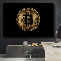 Tablou canvas NEW GOLD BITCOIN