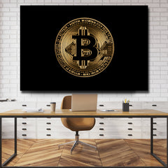 Tablou canvas NEW GOLD BITCOIN