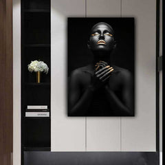 Tablou canvas machiaj auriu PRAYING GOLD WOMAN