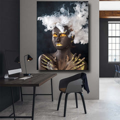 Tablou canvas portret fum AFRICAN WOMAN CLOUDS