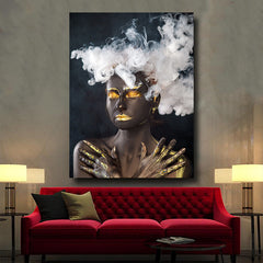 Tablou canvas portret fum AFRICAN WOMAN CLOUDS