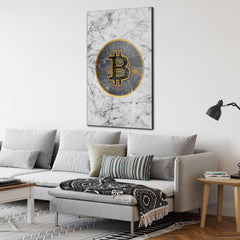 Tablou canvas cripto Marble bitcoin