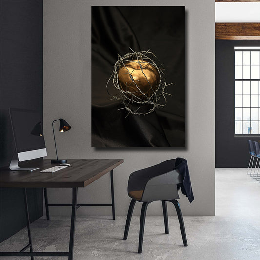 Tablou canvas abstract auriu GOLDEN APPLE