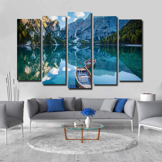 Tablou multicanvas lac munte BOAT ON WATER