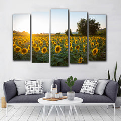 Tablou multicanvas camp de floarea soarelui SUNFLOWER FIELD