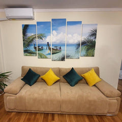 Tablou multicanvas barci si mare THAILANDA BOAT